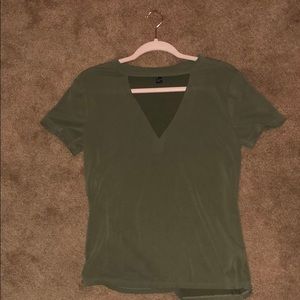 Green Cut out Top